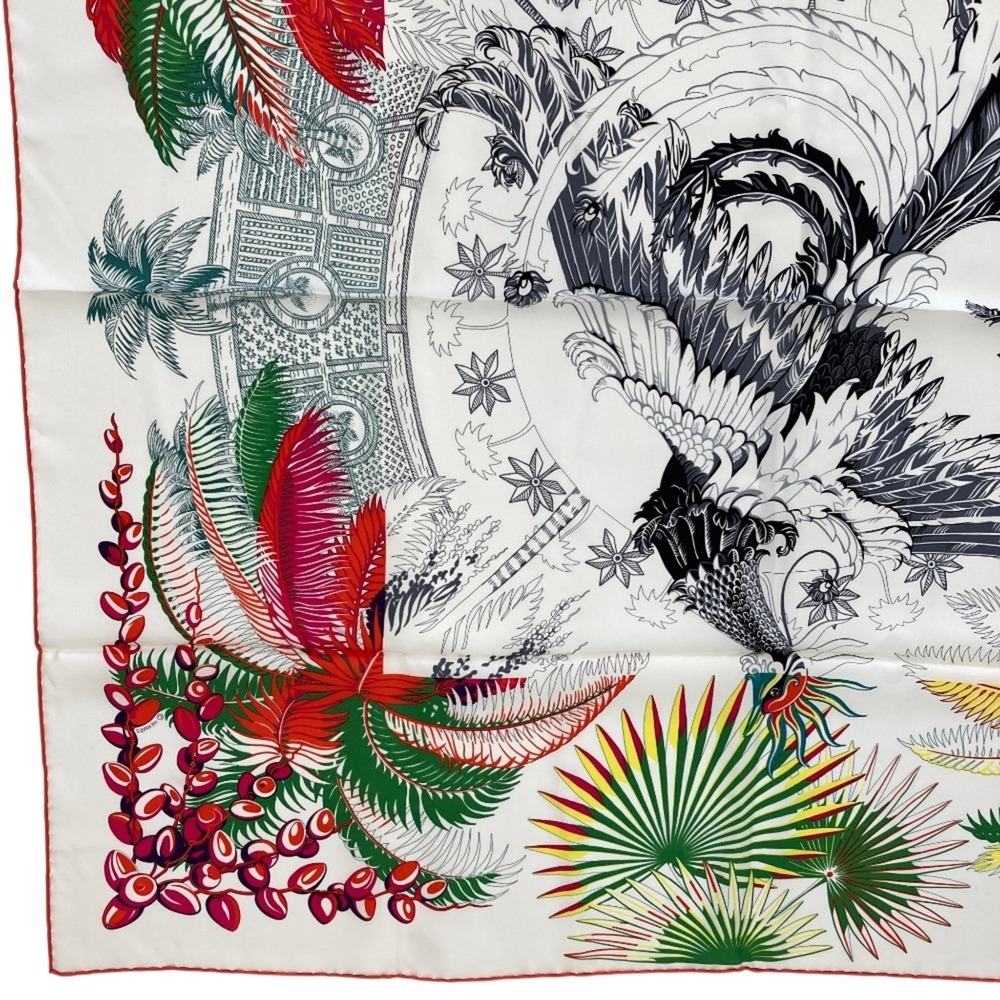 HERMES White Silk Scarf - Picture 4 of 10